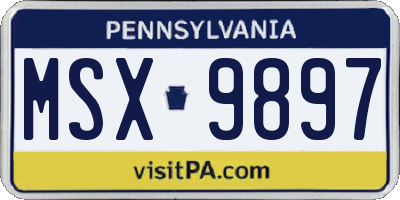 PA license plate MSX9897
