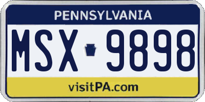 PA license plate MSX9898