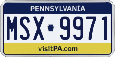 PA license plate MSX9971