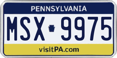 PA license plate MSX9975