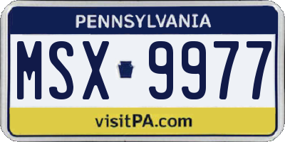 PA license plate MSX9977
