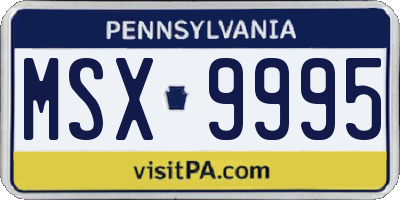 PA license plate MSX9995