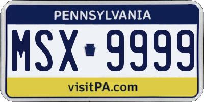 PA license plate MSX9999