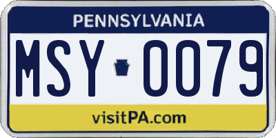 PA license plate MSY0079