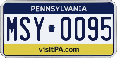 PA license plate MSY0095