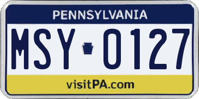 PA license plate MSY0127