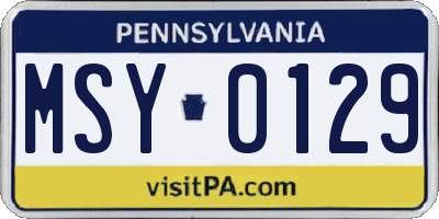 PA license plate MSY0129