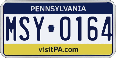 PA license plate MSY0164