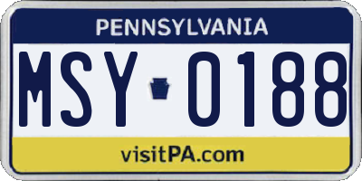 PA license plate MSY0188