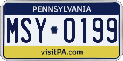 PA license plate MSY0199