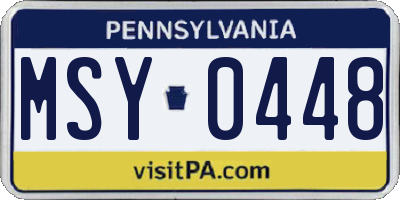 PA license plate MSY0448