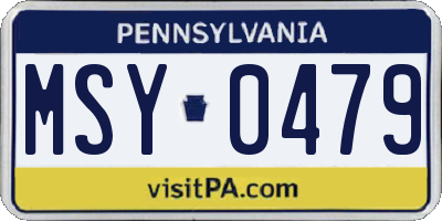 PA license plate MSY0479