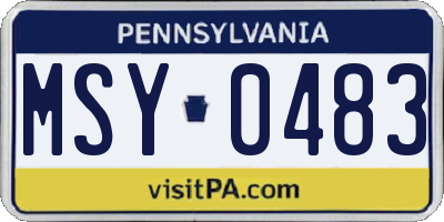 PA license plate MSY0483