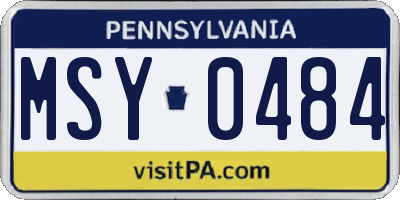 PA license plate MSY0484