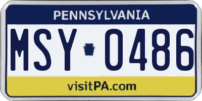 PA license plate MSY0486