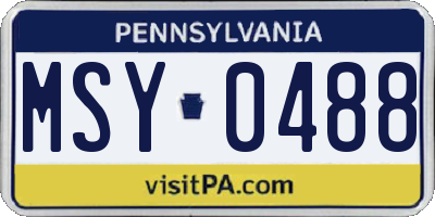 PA license plate MSY0488