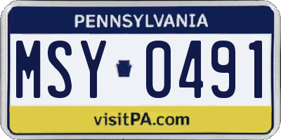 PA license plate MSY0491