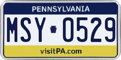 PA license plate MSY0529