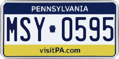 PA license plate MSY0595