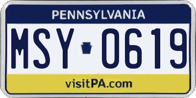 PA license plate MSY0619