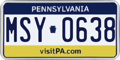PA license plate MSY0638