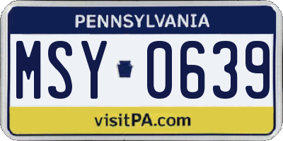 PA license plate MSY0639