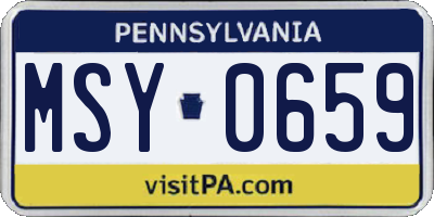 PA license plate MSY0659