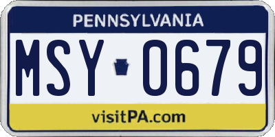 PA license plate MSY0679