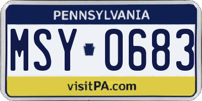 PA license plate MSY0683