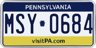 PA license plate MSY0684