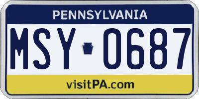 PA license plate MSY0687