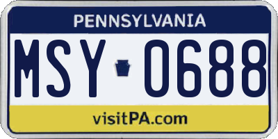 PA license plate MSY0688