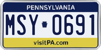 PA license plate MSY0691