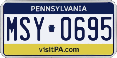 PA license plate MSY0695