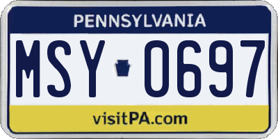 PA license plate MSY0697