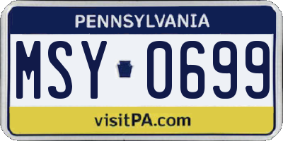 PA license plate MSY0699