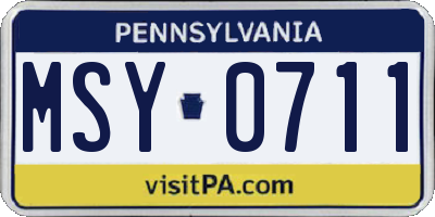 PA license plate MSY0711