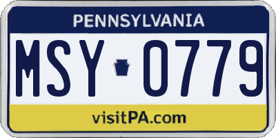 PA license plate MSY0779