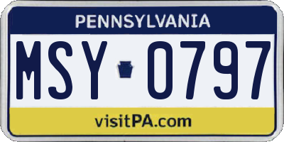 PA license plate MSY0797