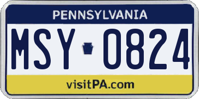 PA license plate MSY0824