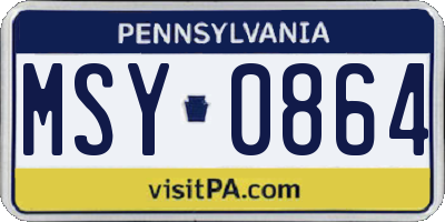 PA license plate MSY0864