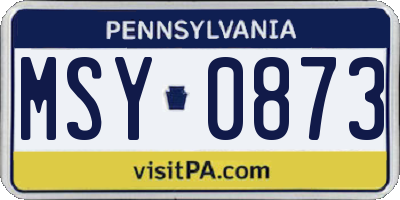 PA license plate MSY0873