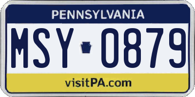 PA license plate MSY0879
