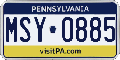 PA license plate MSY0885