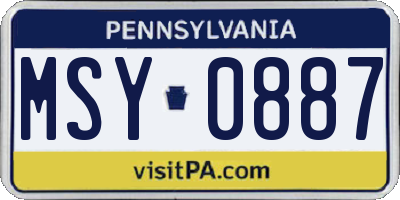PA license plate MSY0887