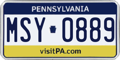 PA license plate MSY0889