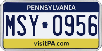 PA license plate MSY0956