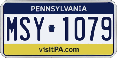 PA license plate MSY1079