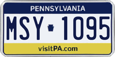 PA license plate MSY1095