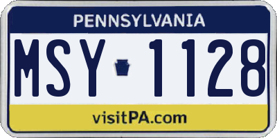 PA license plate MSY1128